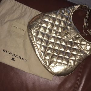 EUC VINTAGE BURBERRY HOBBO METALIC HANDBAG